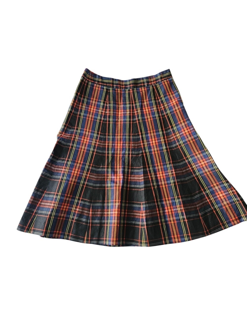 J. CREW Silk Tartan Plaid Box Pleat A-Line Festive & Classic Skirt | SZ 0
